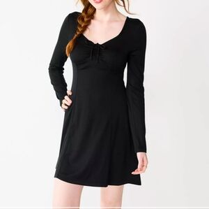 SO Tie-Front Fit & Flare Mini Dress